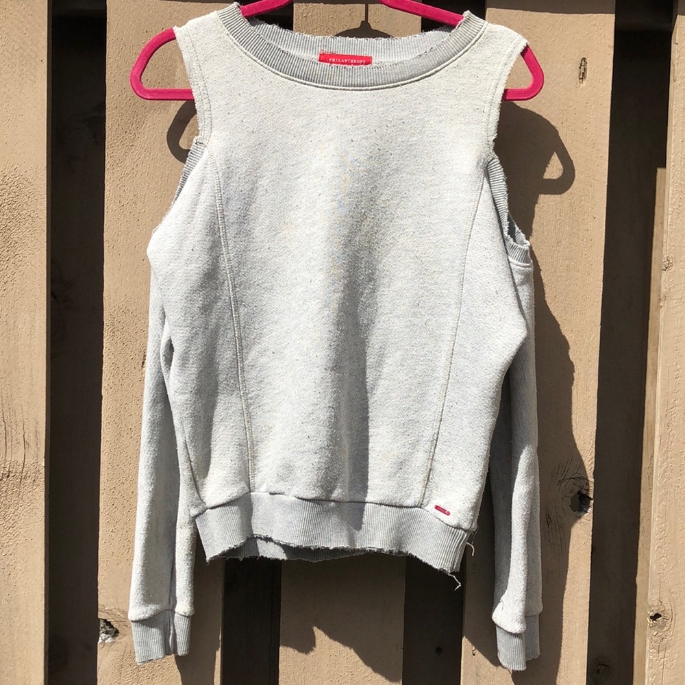 Philanthropy cold shoulder sweater